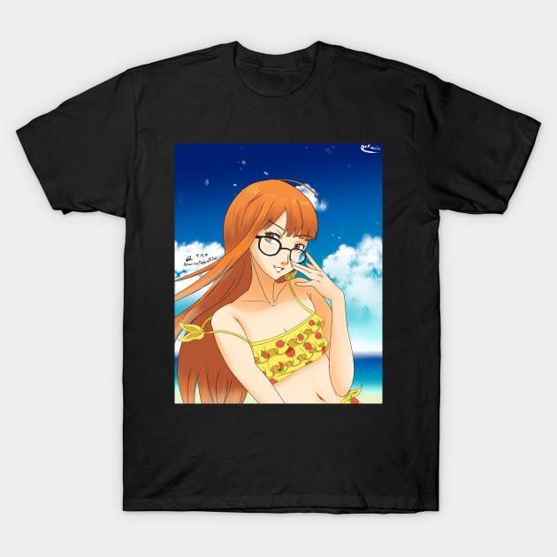 Beach Futaba T-Shirt by Sephiroth1204